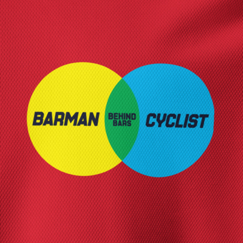 BARMAN BEHIND BARS CYCLIST - Unisex sports jersey Red Orange