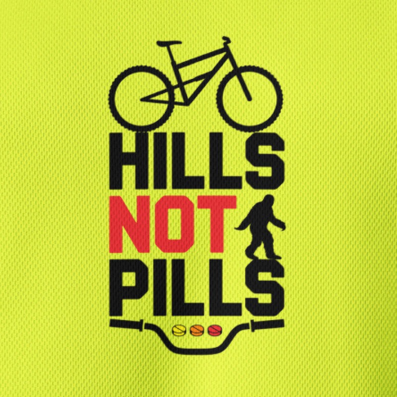 Hills not pills Bike (small graphic) - Unisex sports jersey Yellow
