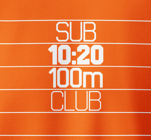 SUB 10:20 100m CLUB close-up graphic - Orange