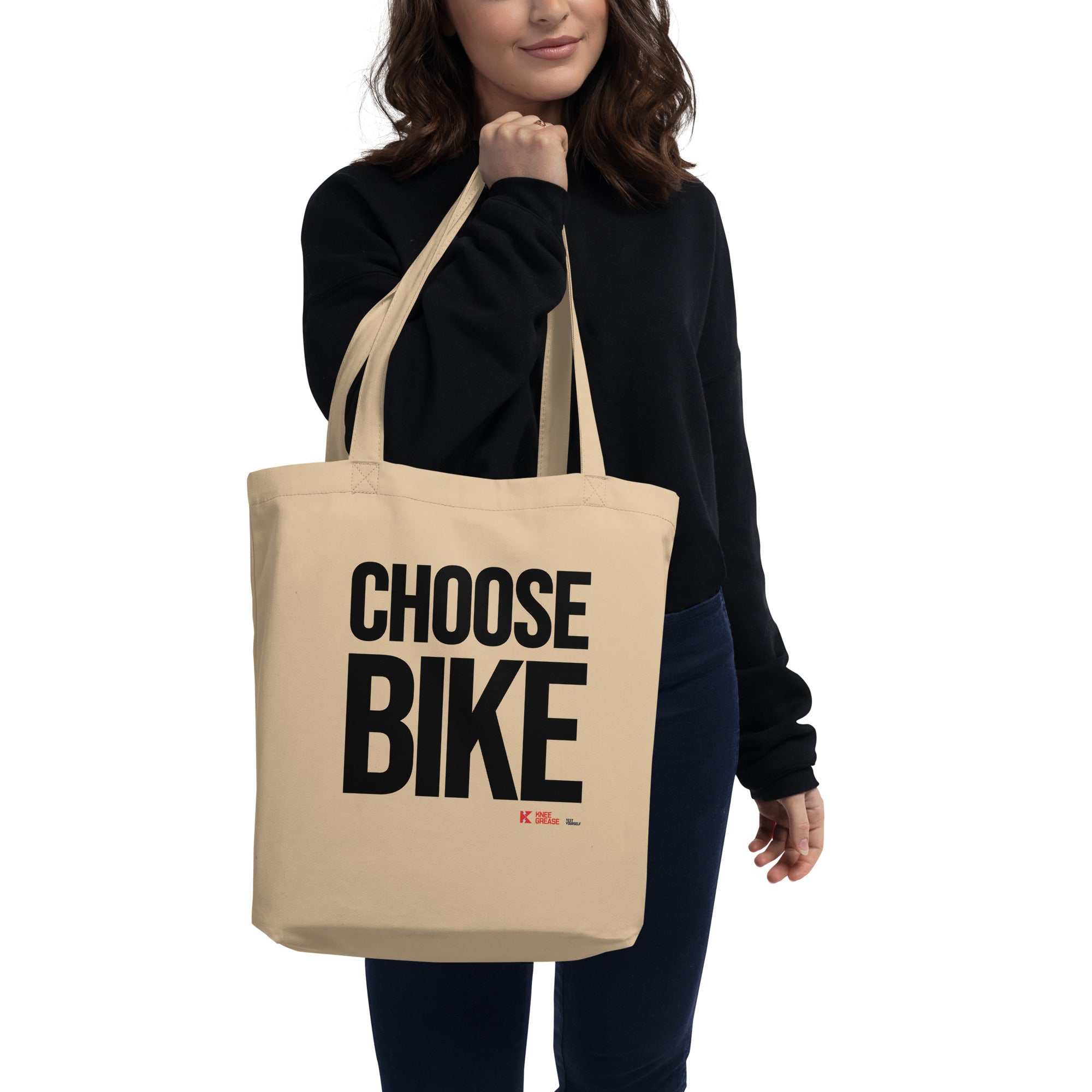 CHOOSE BIKE Eco Tote Bag tan