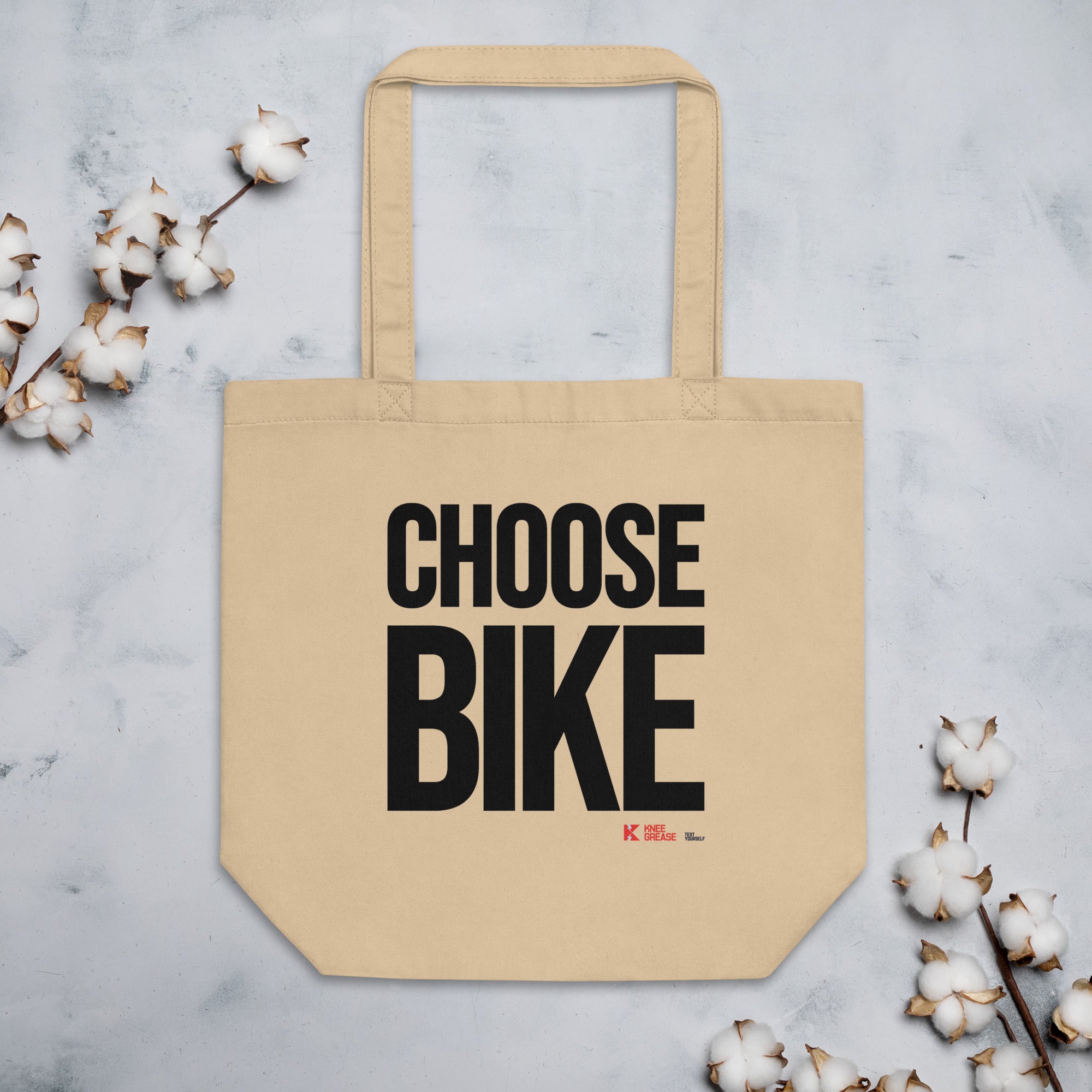 CHOOSE BIKE Eco Tote Bag tan