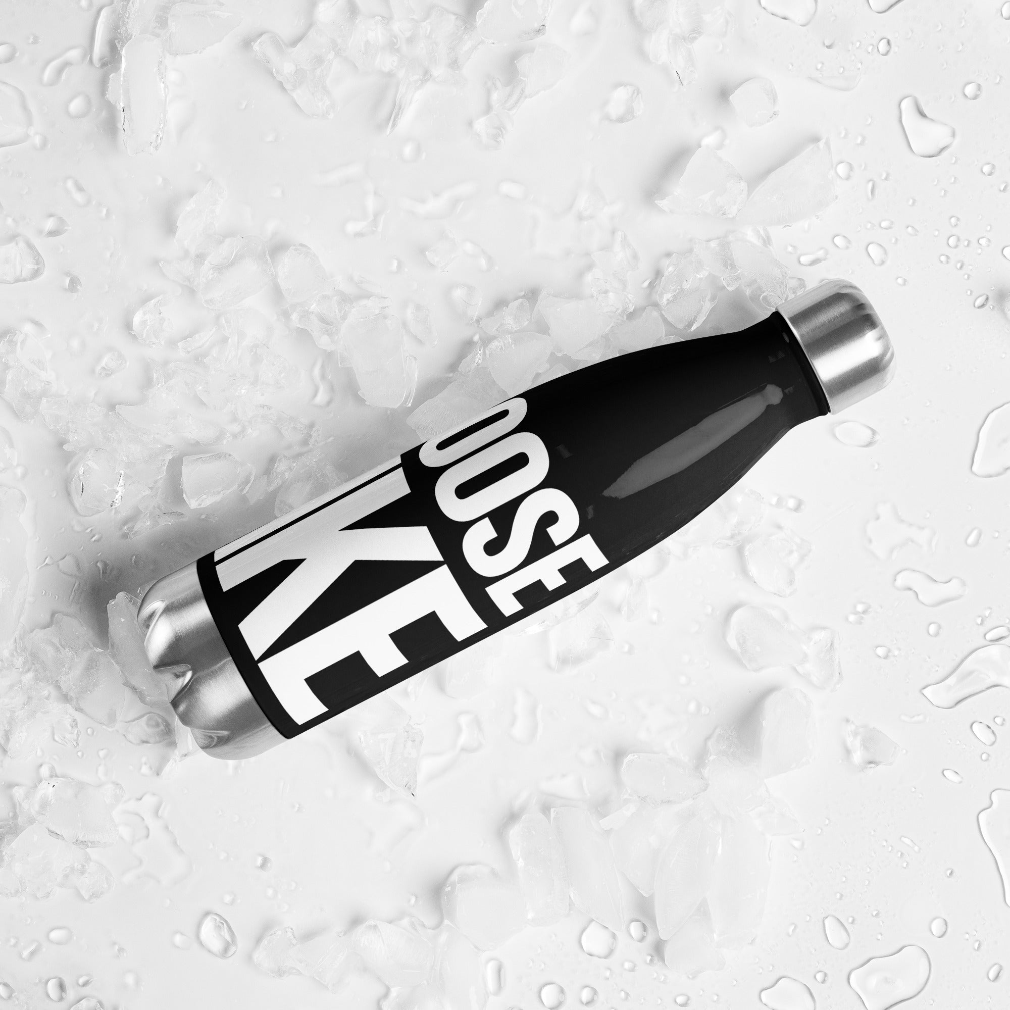 CHOOSE BIKE Stainless steel water bottle black