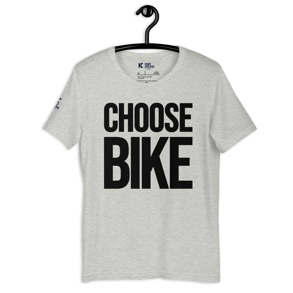CHOOSE BIKE - Unisex t-shirt White/Athletic grey