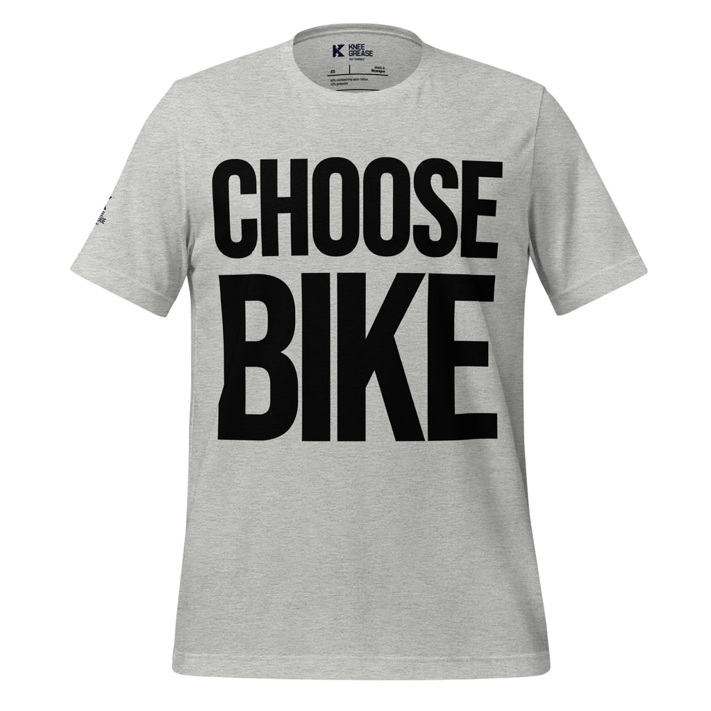 CHOOSE BIKE - Unisex t-shirt White/Athletic grey