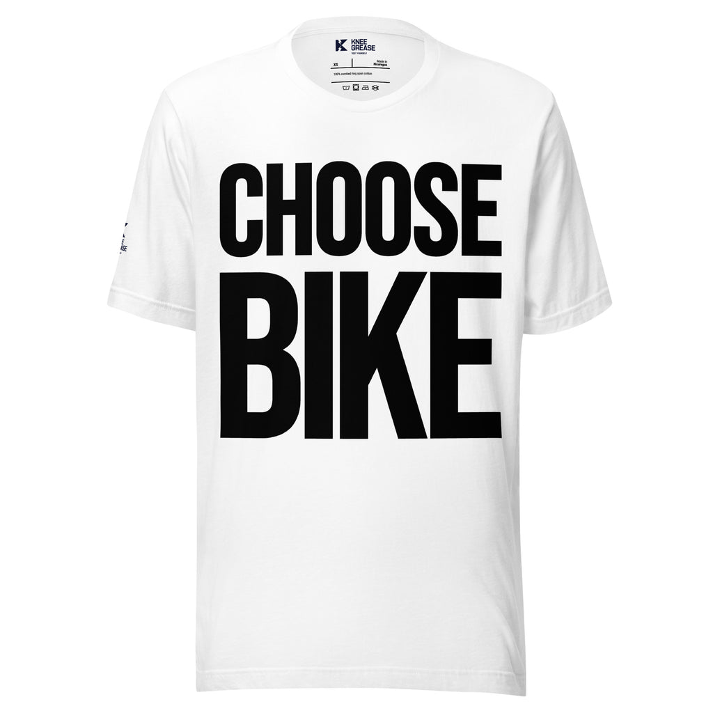 CHOOSE BIKE - Unisex t-shirt White/Athletic grey